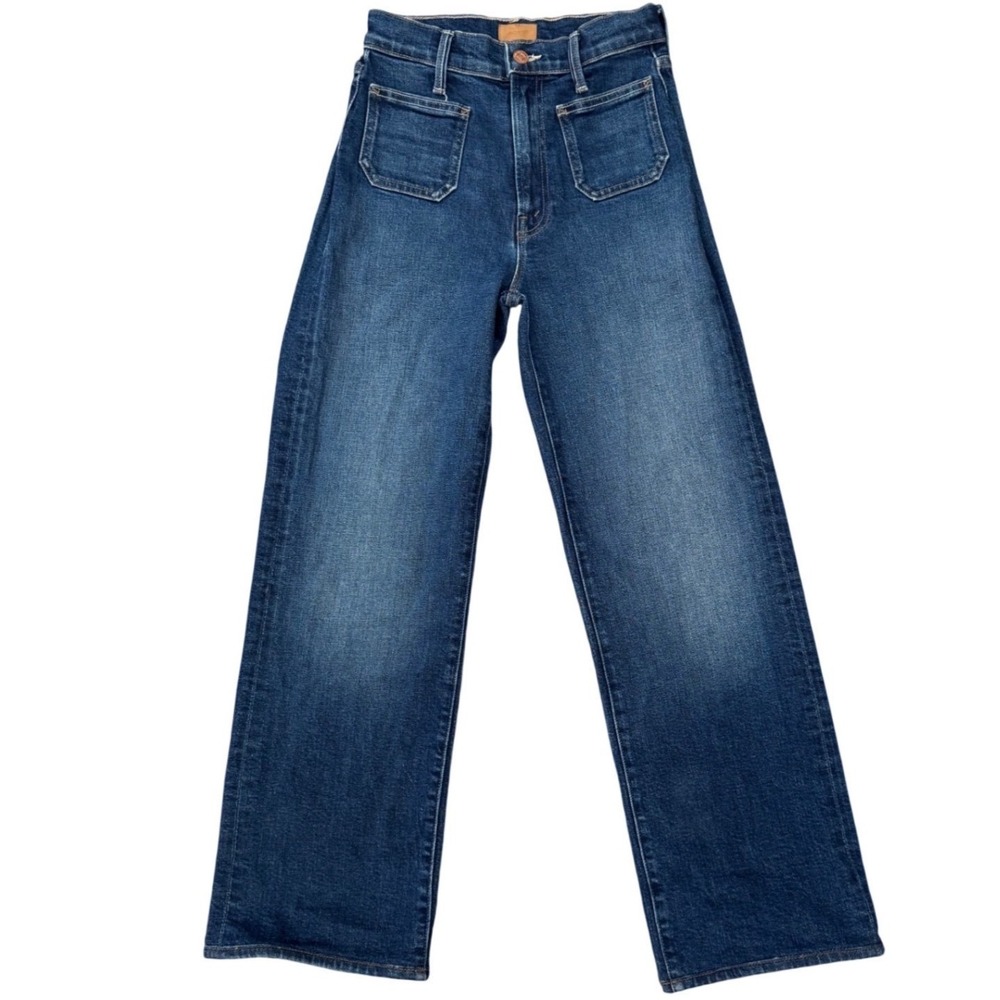 MOTHER Lil Patch Pocket Rambler Jeans Womens 24 High Rise Wide Leg These Boots